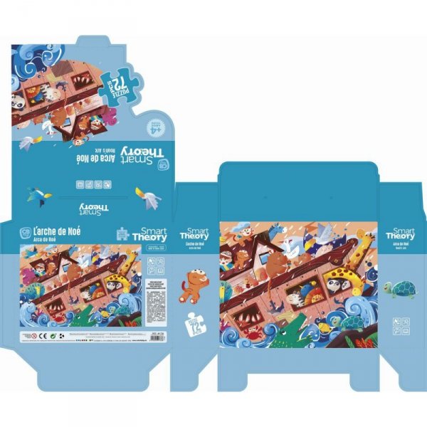 układanka puzzle Colorbaby Noah&#039;s Ark 72 Części 90 x 60 cm (6 Sztuk)