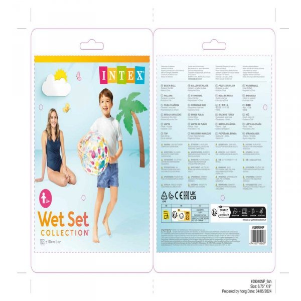 Piłka plażowa Intex Ø 51 cm PVC (36 Sztuk)