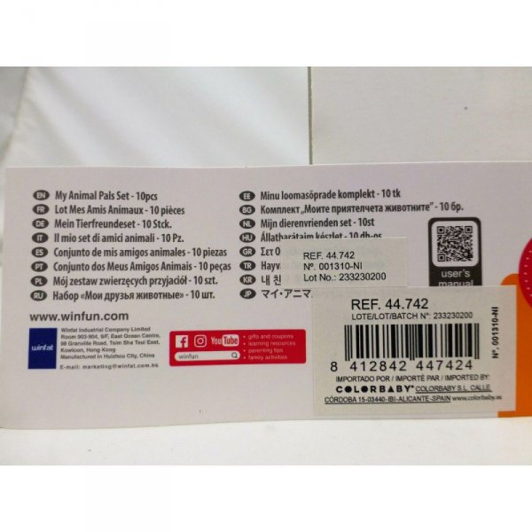 Zestaw Zwierząt Gospodarskich Winfun Plastikowy 10 Części 6 x 5,5 x 5 cm (6 Sztuk)