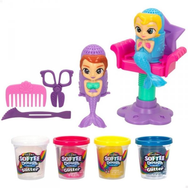 Zabawa z Plasteliną Cra-Z-Art Softee Dough Włosy sirenas (4 Sztuk)