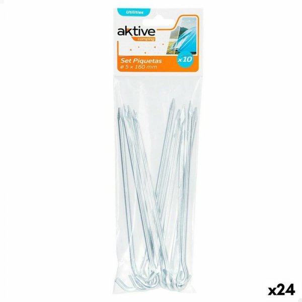 Kotwy Mocujące Kempingowe Aktive (24 Sztuk) 10 Części 160 mm Ø 5 mm