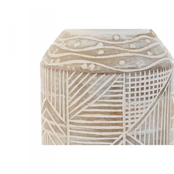 Wazon Home ESPRIT Biały Naturalny Drewno mango Kolonialny 15 x 15 x 38 cm