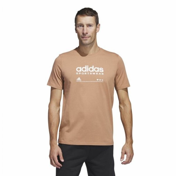 Koszulka z krótkim rękawem Męska Adidas Lounge Brązowy
