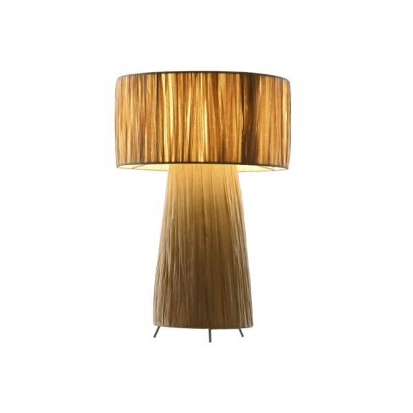 Lampa stołowa Home ESPRIT Brązowy Metal Rafia 50 W 220 V 27 x 27 x 40 cm