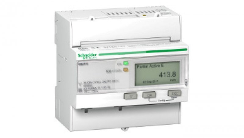 Licznik energii elektrycznej 1/3-fazowy 63A 100-277/173-480V kl.1/B impulsowy MID cyfrowy modułowy iEM3110 A9MEM3110