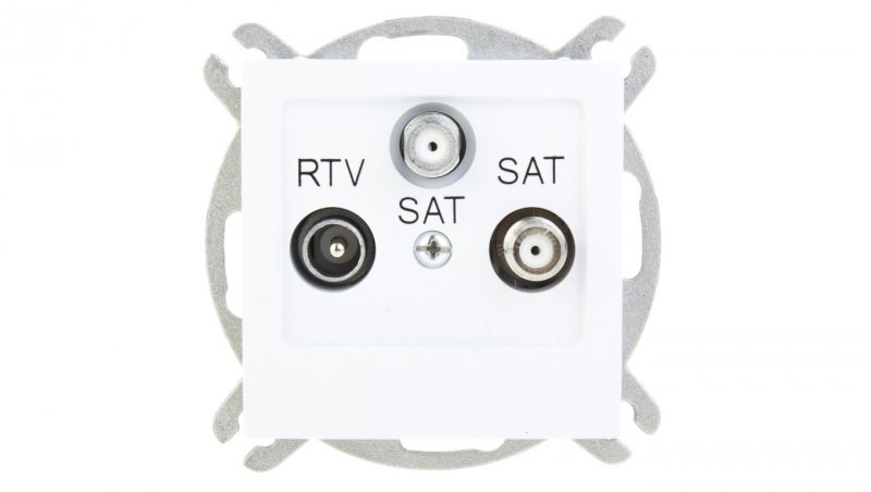 AS Gniazdo antenowe RTV-SAT-SAT białe GPA-G2S/m/00