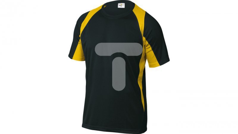 T-Shirt czarno-żółty z poliestru (100%) 160G szybkoschnący rozmiar L BALINJGT