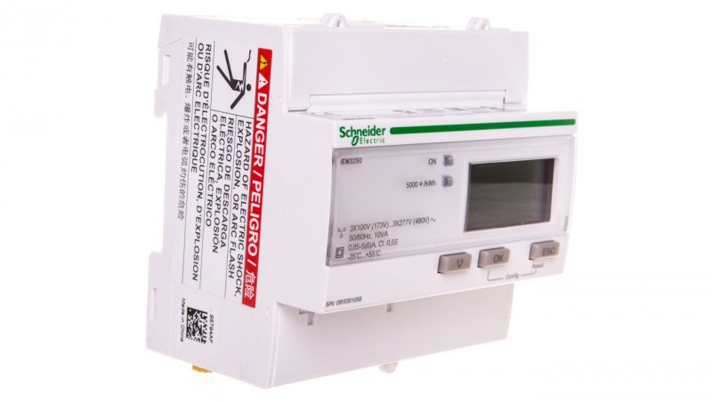 Licznik energii elektrycznej 1/3-fazowy 5A przekładnik 100-277/173-480V kl.0,5S Modbus cyfrowy iEM3250 CT A9MEM3250