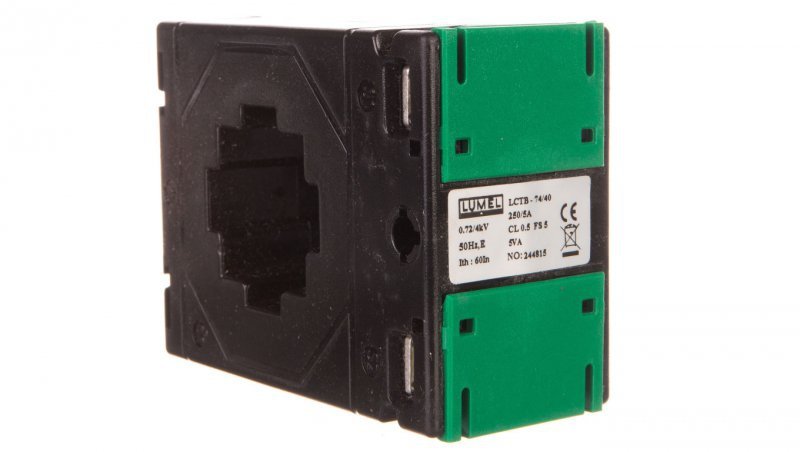 Przekładnik prądowy z otworem na szynę 74/40 (45) 250A/5A klasa 0,5     LCTB 7440450250A55