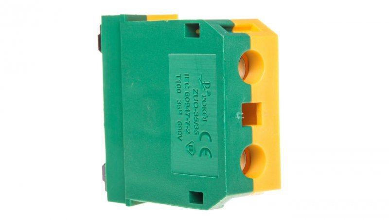 Złączka szynowa 2-przewodowa 35mm2 żółto-zielona ZUO 35/35 R33RA-01020100601