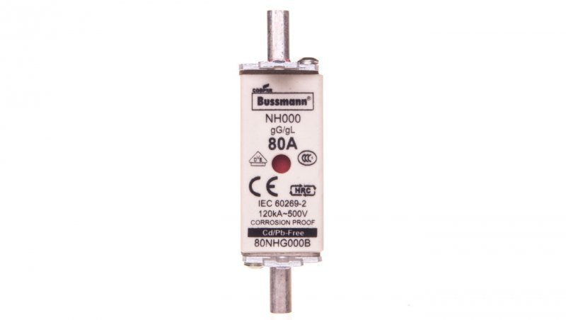 Wkładka bezpiecznikowa NH000 80A gL/gG 500V 80NHG000B