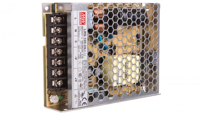 Zasilacz do montażu wewnętrznego 24V 4,5A 108W  LRS-100-24