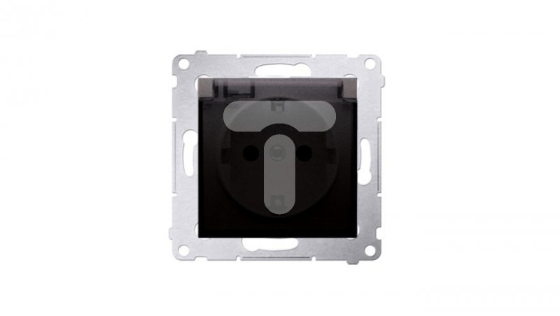Simon 54 Gniazdo Schuko do wersji IP44 z przesłonami z uszczelką klapka transparentna antracyt DGSZ1BZ.01/48A