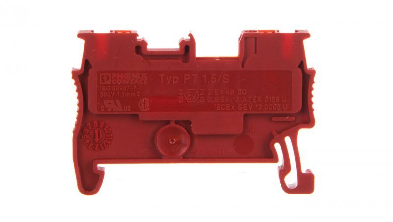Złączka szynowa przelotowa 2-przewodowa 0,14-1,5mm2 czerwona Ex PT 1,5/S RD 3208127 /50szt./