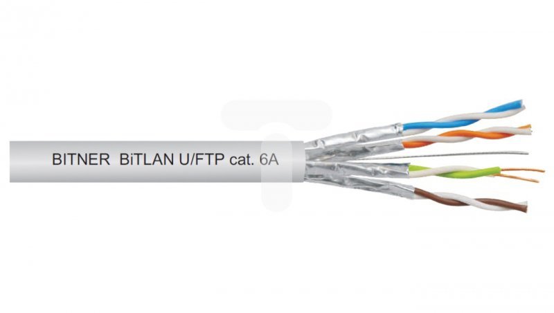 Przewód teleinformatyczny BiTLAN U/FTP 4x2x23 AWG cat. 6A 500MHz LSOH /bębnowy/