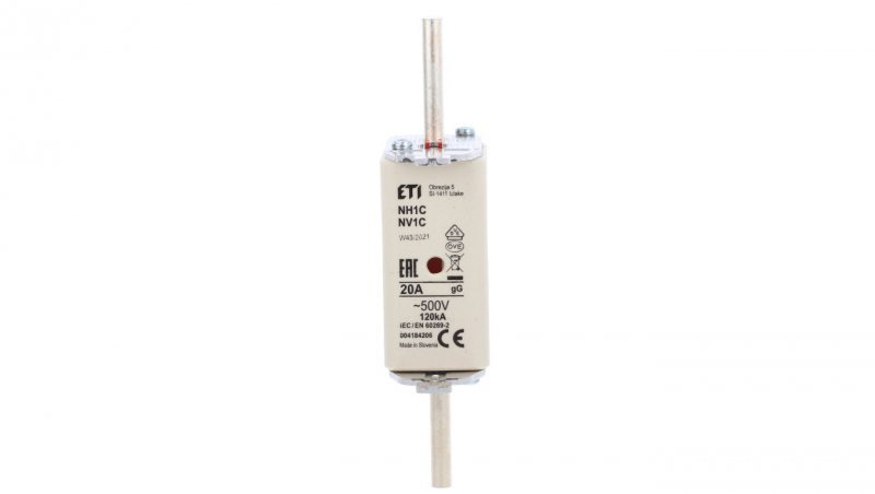 Wkładka topikowa przemysłowa zwłoczna KOMBI NH1C gG 20A/500V WT-1C 004184206