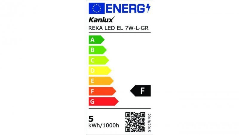 Oprawa elewacyjna REKA LED EL 7W-L-GR grafitowa 360lm 4000K 28990
