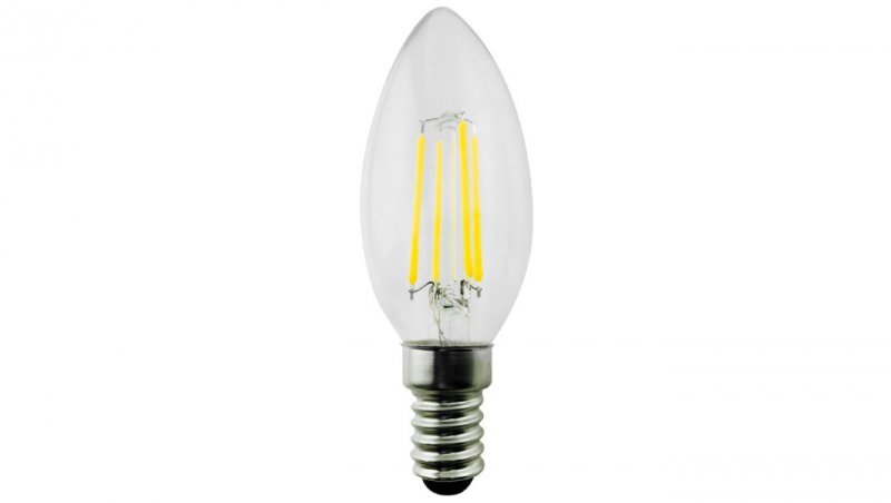 Żarówka Maclean, Filamentowa LED E14, 6W, 230V, WW ciepła biała 3000K, 806lm, Retro edison ozdobna świeczka C35, MCE286