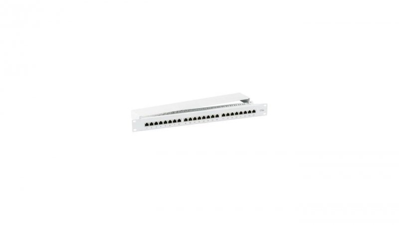 Patch Panel 1U Rack 19 STP 24x RJ45 Cat5e, szary