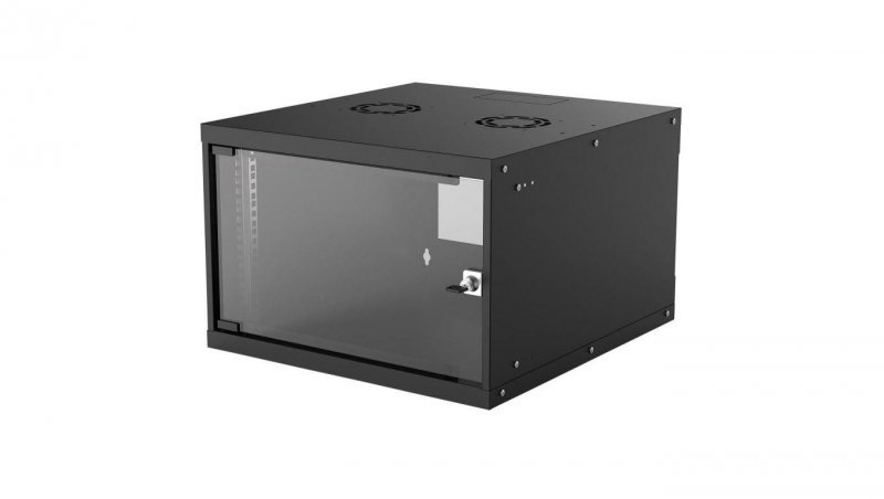 Szafka wisząca 6U 540x560 RACK 19 basic flatpack czarna INT 714785