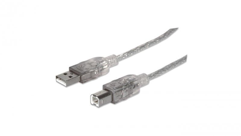Kabel USB A-B M/M 3,0m USB2.0 Hi-Speed srebrny MHT 340458