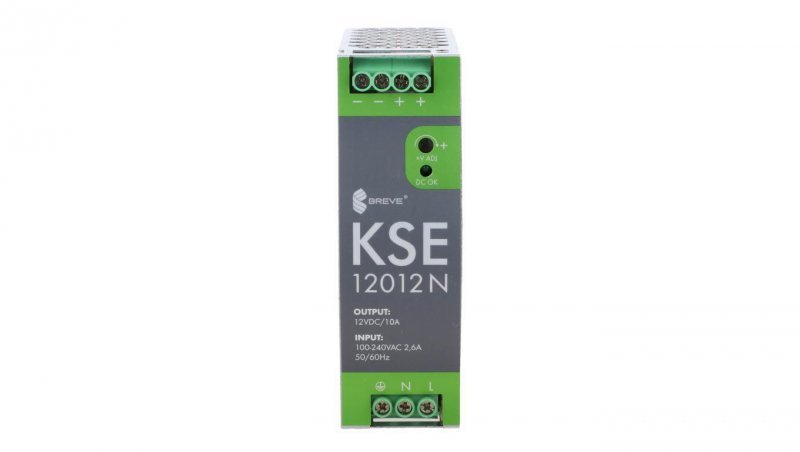 Zasilacz impulsowy KSE 12012 230/12VDC 120W 10A /na szynę/ 18912-9988