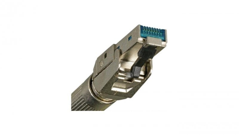 Wtyk beznarzędziowy, teleinformatyczny, metalowy RJ45 STP kat.8 samozaciskowy, EFB 88035.2