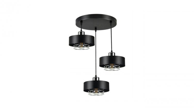 Lampa LOFT IDA-S W3 3xE27 wisząca czarno srebrny