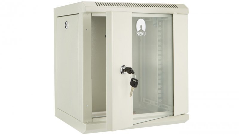 Szafa wisząca RACK 10 cali 6U 300mm szara NEKU TS