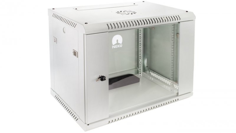 Szafa wisząca RACK 19 cali 9U 450mm szara NEKU TS BOX