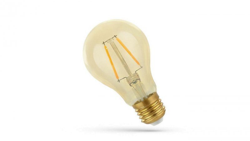 Żarówka led filament E27 2W A60 210lm duża kulka ciepła biała 2400K RETRO