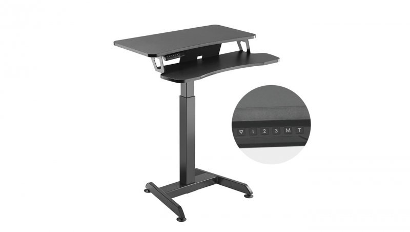 Biurko elektryczne Maclean, regulacja wys., stolik, stacja robocza, do pracy stojąco siedzącej, max wys 122cm, max 37 kg, MC-835
