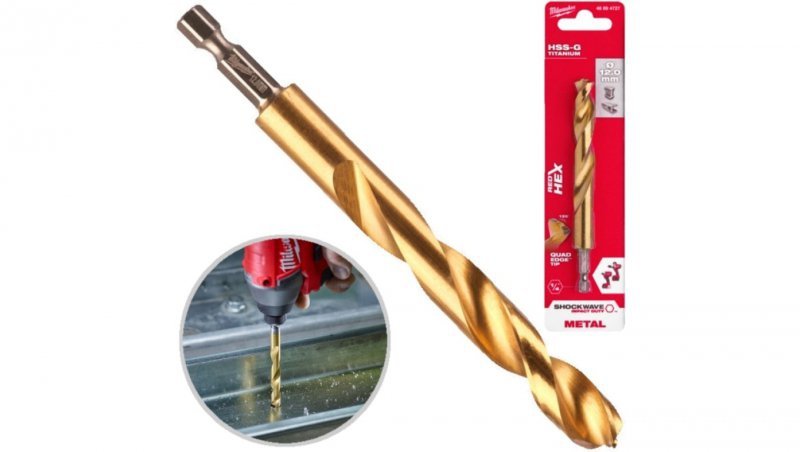 Wiertło do metalu HSS-G TIN 12x82/127mm 1/4 HEX MILWAUKEE