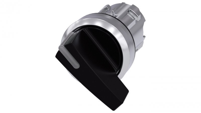 Przełącznik z możliwością podśw. 22mm okrągły metal czarny długie pióro 2-poz. O&amp;lt;I z samopowrotem kąt 45st. 3SU1052-2CC10-0AA0