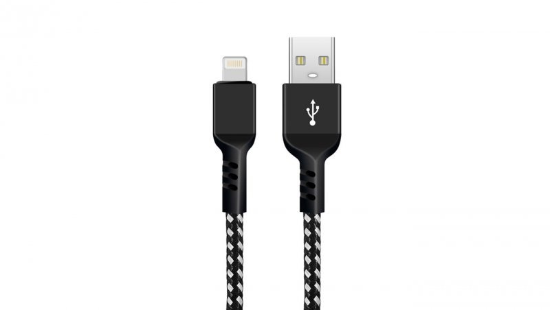 Kabel do iPhone Maclean, do iPhone, Wspierający Fast Charge 2.4A, Przesył danych, 5V/2.4A, Czarny, Dł.2m, MCE481