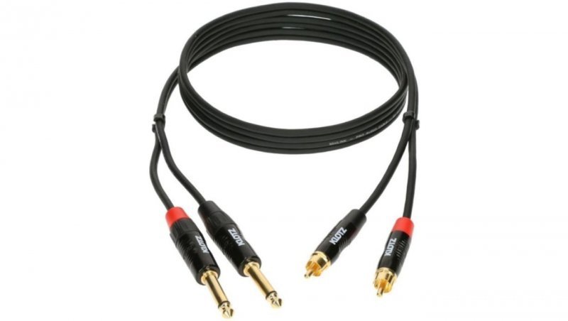 KLOTZ Kabel Audio 2x Jack 6,3mm Mono (wtyk) / 2x RCA Cinch (wtyk) 6m