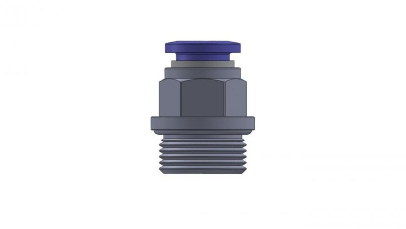 Złączka wtykowa prosta mosiężna niklowana do węża 8, M20X1,5z, 122.M20X1,5-8