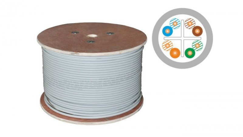 Kabel U/UTP kat.6 B2ca LSOH 4x2x23AWG ALANTEC /500m/ KIU6LSOH500B