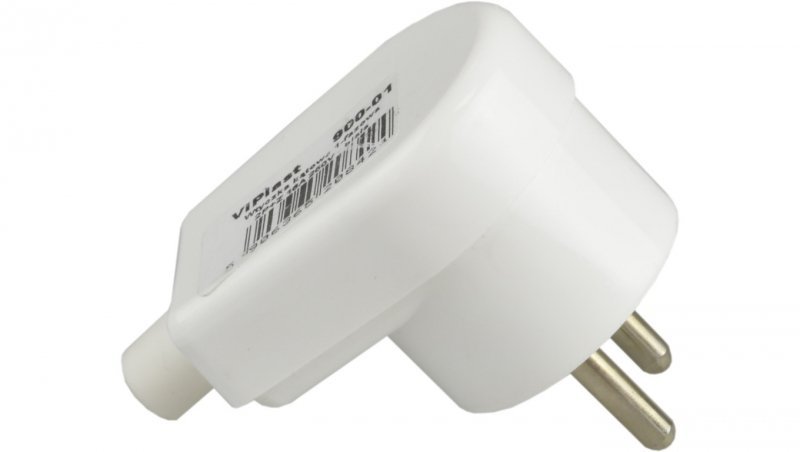 Wtyczka kątowa na kabel WB6 16A biała /50