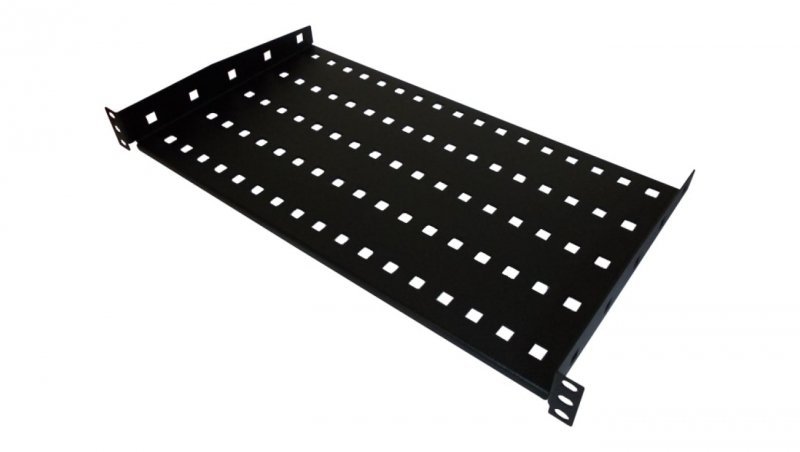 Półka stała 19 1U głęb. 280mm, czarna, 2 punkty mocowania SA-P-19-1U-280-2-C-02