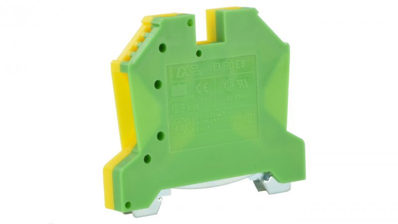 Złączka na szynę TH35 6mm2 zielono-żółta PE