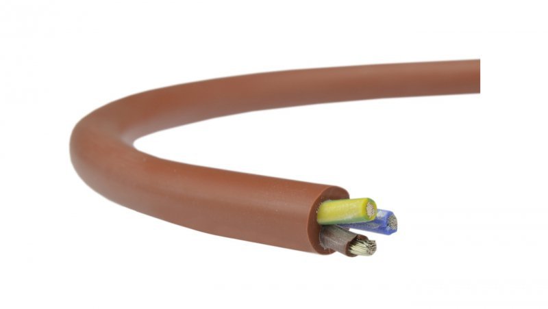Kabel silikonowy SIHF 180C 300/500V 3x2,5 ciepłoodporny LSOH ceglasty linka BSG /100m/