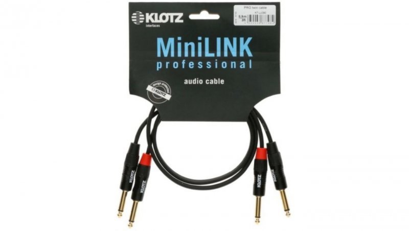 KLOTZ Kabel Audio 2x Jack 6,3mm Mono (wtyk) / 2x Jack 6,3mm Mono (wtyk) 1,5m