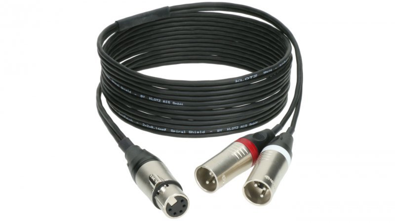 KLOTZ Kabel mikrofonowy STEREO XLR 5-pin (gniazdo) / 2x XLR 3-pin (wtyk) 5m
