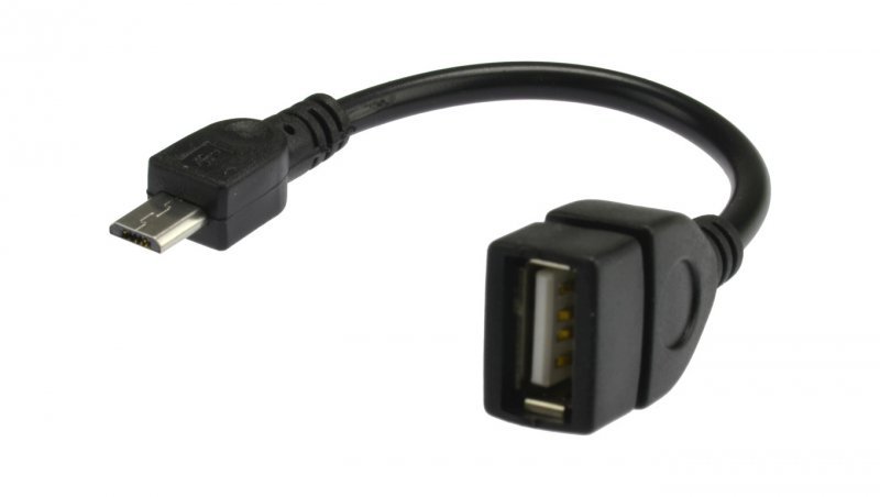 Kabel OTG Adapter USB 2.0 A / micro-B (gniazdo / wtyk) 10-20cm