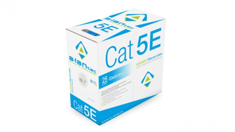 Kabel UTP kat.5e U/UTP 4x2x0,5 Eca niebieski FRPVC Alantec /305m/