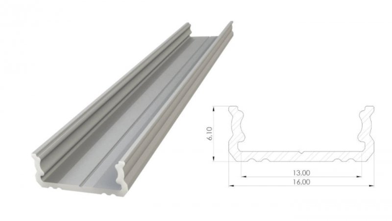 Profil aluminiowy LED nawierzchniowy AL12-GLS1-AS-2020