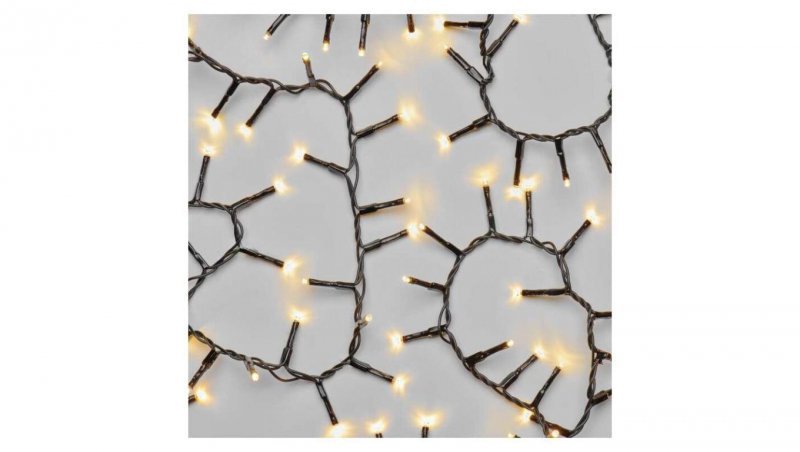 Lampki choinkowe LED Classic Cluster, jeżyk, 300 LED 6m, ciepła biel, czarny, IP44, timerD4BW04