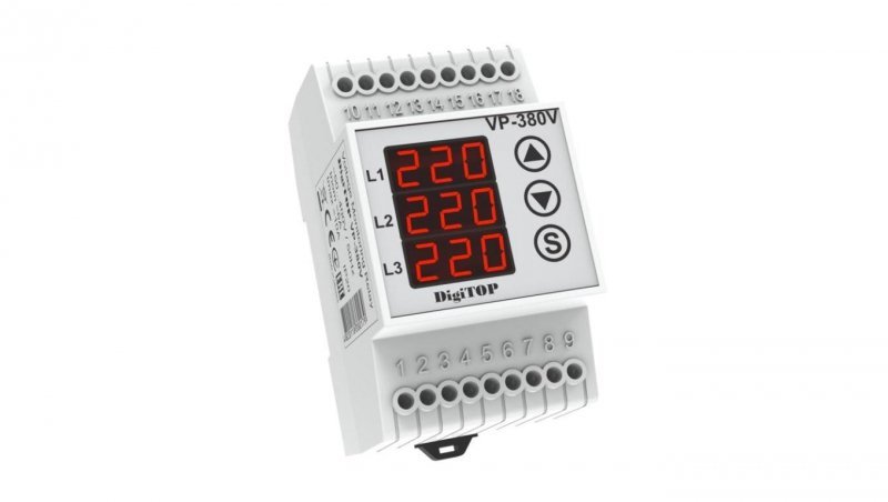 Przekaźnik napięciowy trójfazowy DigiTOP VP-380V