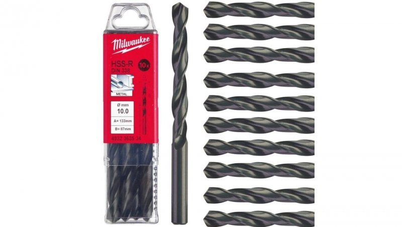 Wiertło do metalu HSS-R walcowane 10x87/133mm Zestaw 10szt MILWAUKEE